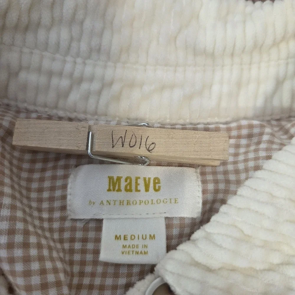 Maeve Corduroy Shirt Jacket Womens M Cream Cabincore Gorpcore Grandmillennial